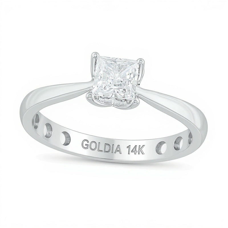 1.0 ct. Gesamtgewicht Verlobungsring mit Diamanten im Princess-Schliff in 14K Weißgold