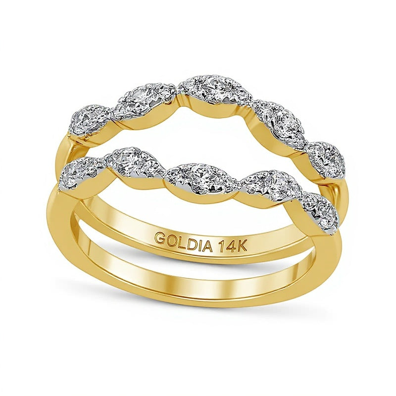 0,5 ct. Gesamtgewicht Diamant-Ring mit Marquise-Solitär in 14K Gelbgold