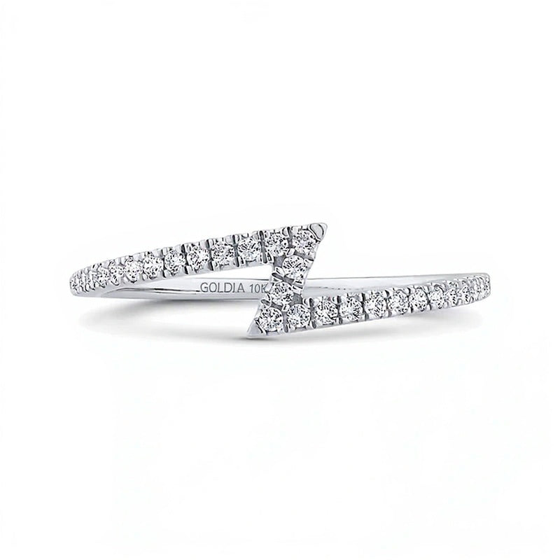 0,17 ct. Gesamtgewicht Diamant Blitz-Ring aus 10K Weißgold