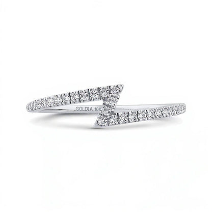 0,17 ct. Gesamtgewicht Diamant Blitz-Ring aus 10K Weißgold