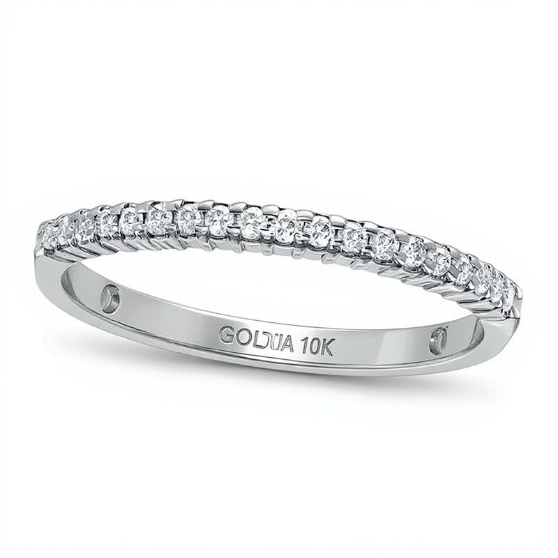 0.17 ct. Gesamtgewicht Diamant-Ring in 10K Weißgold