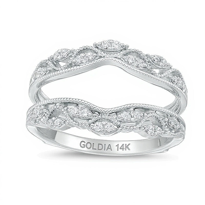 0.2 ct. Gesamtgewicht Diamant Solitär-Enhancer im Vintage-Stil in 14K Weißgold