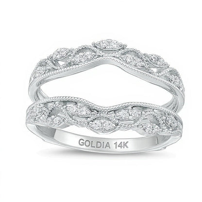 0.2 ct. Gesamtgewicht Diamant Solitär-Enhancer im Vintage-Stil in 14K Weißgold