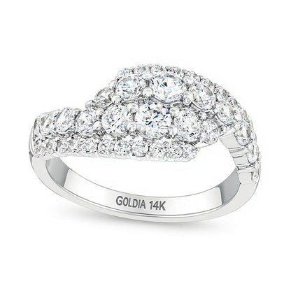 1.5 ct. Gesamtgewicht Labordiamant Bypass-Ring in 14K Weißgold (F/SI2)