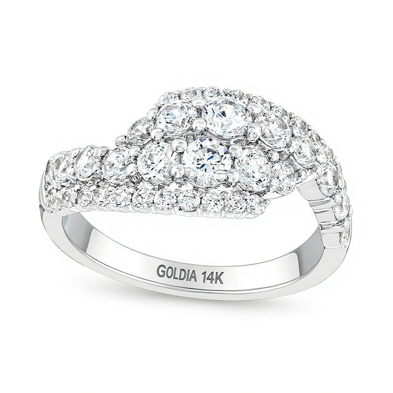 1.5 ct. Gesamtgewicht Labordiamant Bypass-Ring in 14K Weißgold (F/SI2)
