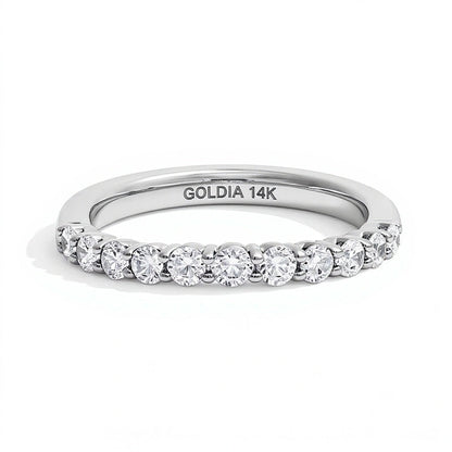 0.5 CT. Gesamtgewicht Labordiamant Contour-Ring in 14K Weißgold (F/VS2)