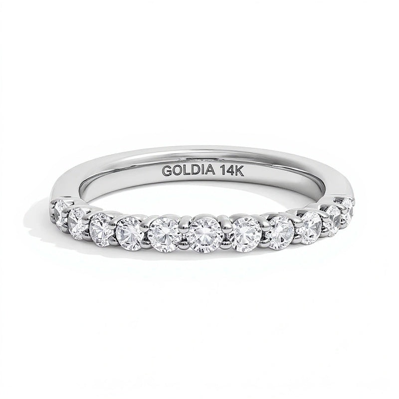 0.5 CT. Gesamtgewicht Labordiamant Contour-Ring in 14K Weißgold (F/VS2)