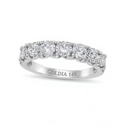 Memoire-Ring mit sieben Labordiamanten 1.5 CT. TW in 14K Weißgold (F/SI2)