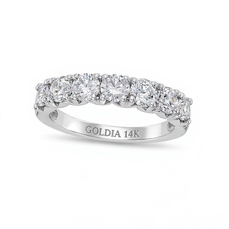 Memoire-Ring mit sieben Labordiamanten 1.5 CT. TW in 14K Weißgold (F/SI2)