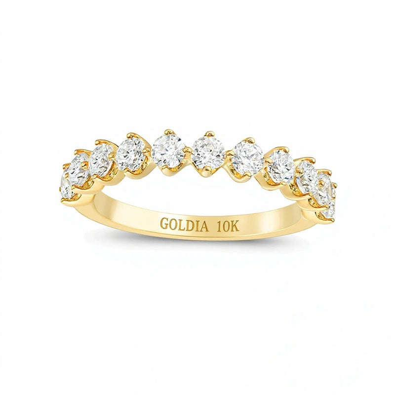 Ehering mit Diamanten 1.0 ct. Gesamtgewicht in 10K Gelbgold