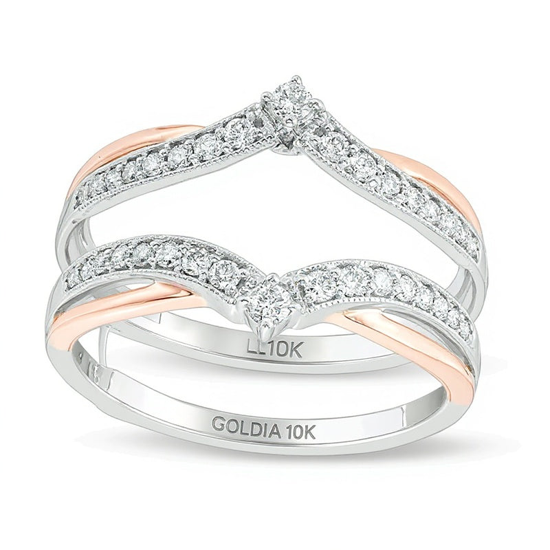 1/3.0 CT T.W. Diamant-Ring im Vintage-Stil mit Chevron-Design in 10K Two-Tone Gold
