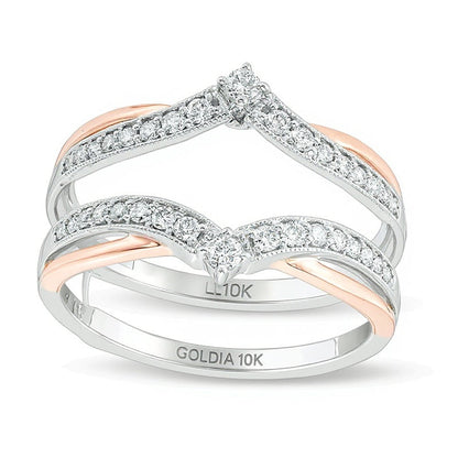 1/3.0 CT T.W. Diamant-Ring im Vintage-Stil mit Chevron-Design in 10K Two-Tone Gold