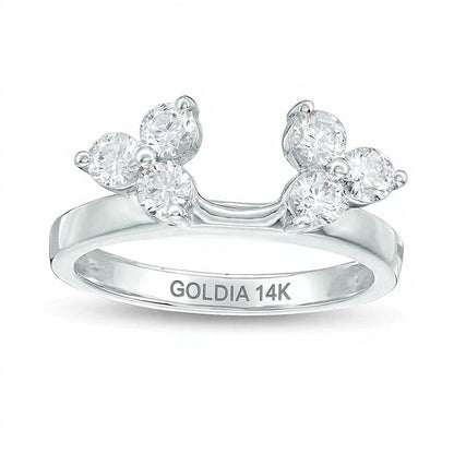 0.75 CT. Gesamtgewicht Diamant Solitär-Enhancer dreiseitig in 14K Weißgold