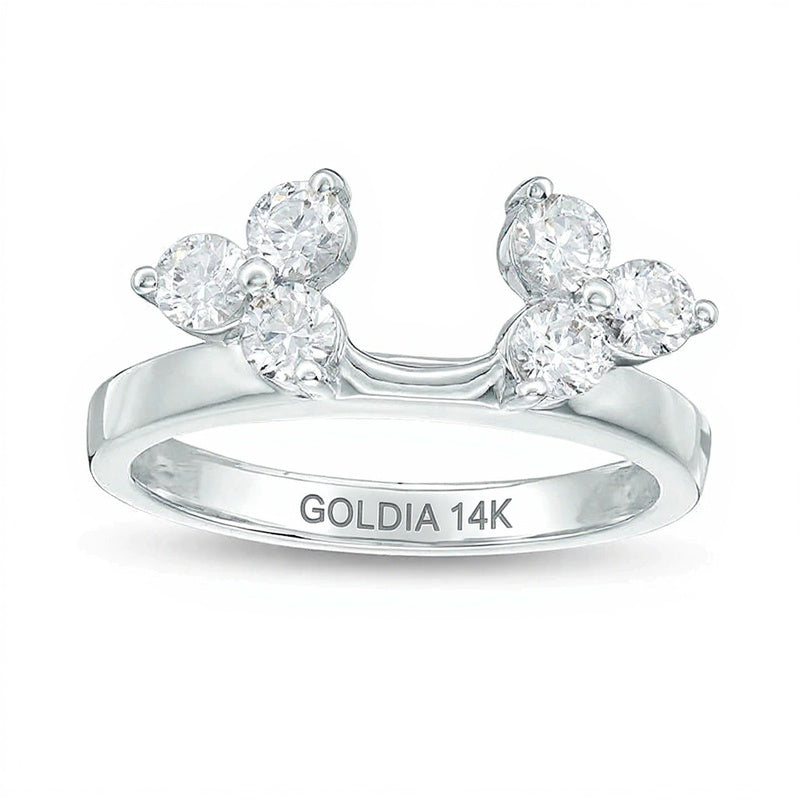 0.75 CT. Gesamtgewicht Diamant Solitär-Enhancer dreiseitig in 14K Weißgold