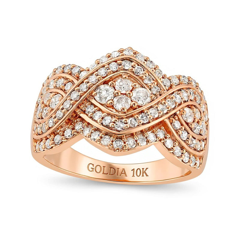 1.0 CT. Gesamtgewicht Diamant-Ring mit Infinity-Geflecht in 10K Roségold