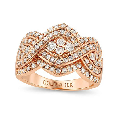 1.0 CT. Gesamtgewicht Diamant-Ring mit Infinity-Geflecht in 10K Roségold