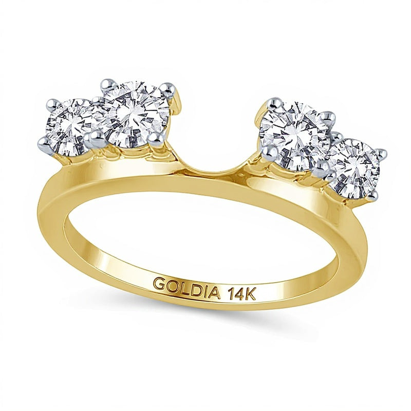 1.0 ct. Gesamtgewicht Diamant Vier-Stein Solitär-Enhancer in 14K Gelbgold