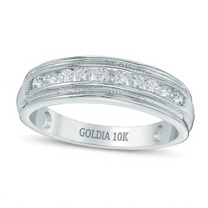 0.5 ct. Gesamtgewicht Diamant-Ehering in 10K Weißgold