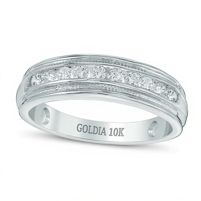 0.5 ct. Gesamtgewicht Diamant-Ehering in 10K Weißgold
