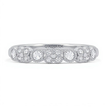 0,25 ct. Gesamtgewicht Diamant Ring im Vintage-Stil in 10K Weißgold