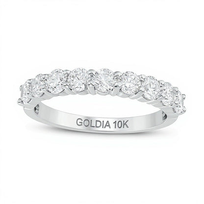Ehering mit Diamanten 1.0 ct. Gesamtgewicht in 10K Weißgold