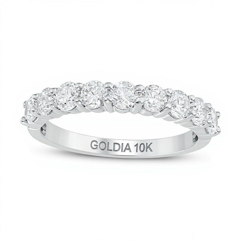 Ehering mit Diamanten 1.0 ct. Gesamtgewicht in 10K Weißgold