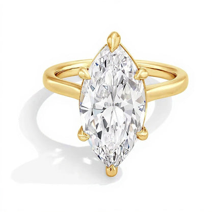 6.0 CT. Solitär-Verlobungsring mit Labordiamant im Marquise-Schliff in 14K Gelbgold (F/VS2)