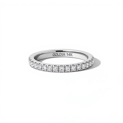 0.25 ct. Gesamtgewicht Labordiamant Pavé-Ring in 14K Weißgold (F/VS2)