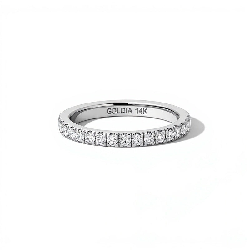0.25 ct. Gesamtgewicht Labordiamant Pavé-Ring in 14K Weißgold (F/VS2)
