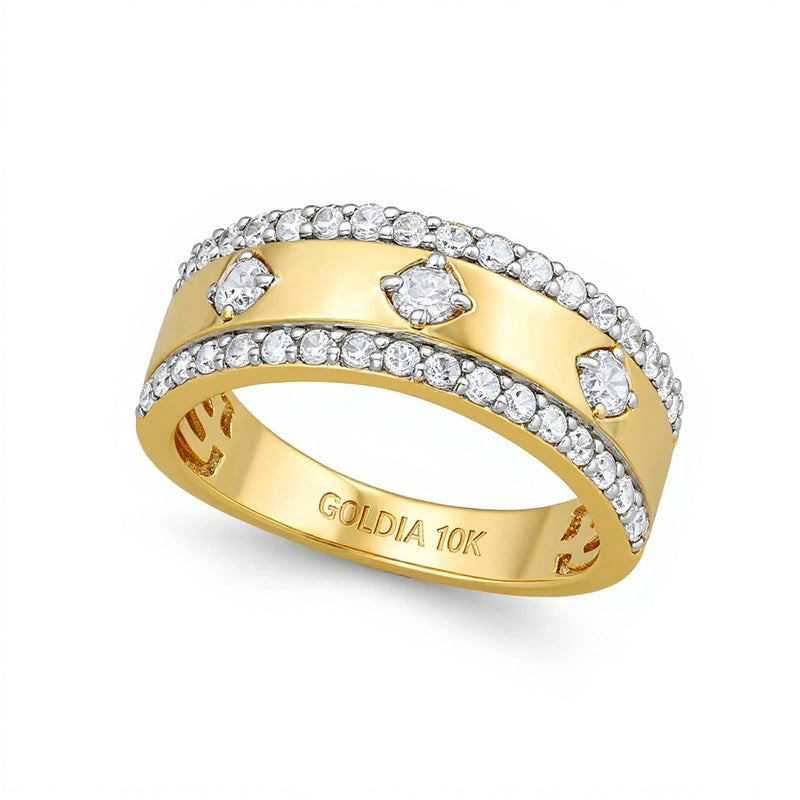 Ring mit Diamanten 0.75 ct. Gesamtgewicht, rund, in 10K Gelbgold