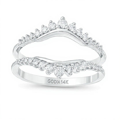 Diamant-Ring in 14K Weißgold für Damen mit runden weißen Diamanten