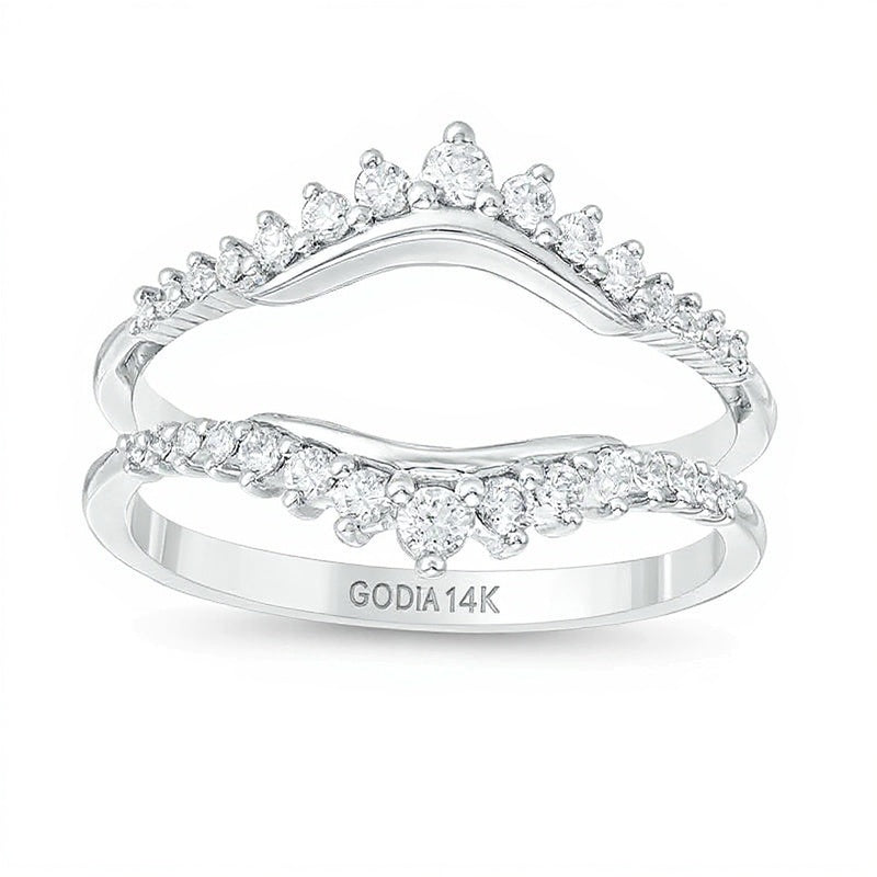 Diamant-Ring in 14K Weißgold für Damen mit runden weißen Diamanten