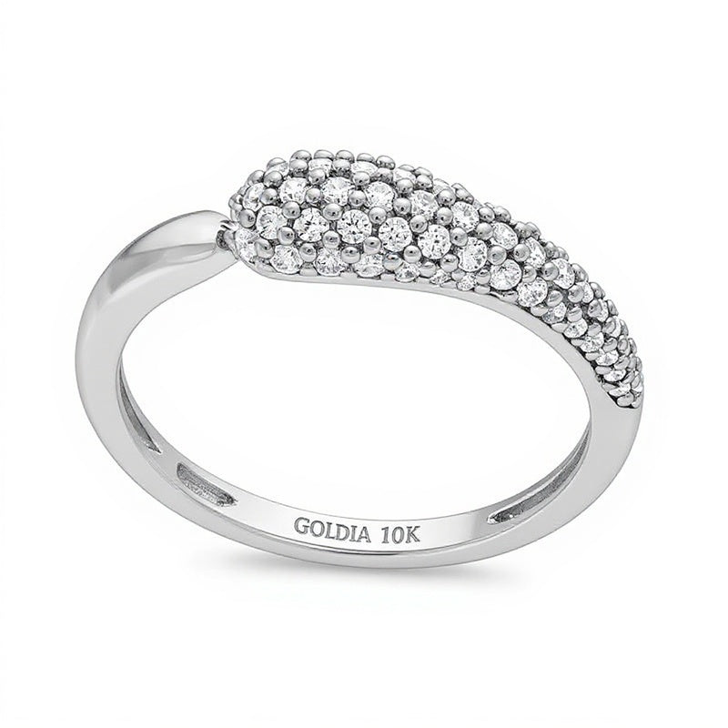 0.33 ct. Gesamtgewicht Diamant Fashion-Ring mit abgestuften Tropfen in 10K Weißgold