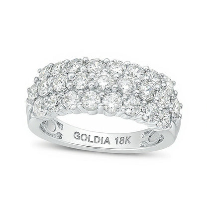 Mehrreihiger Ring mit Diamanten 2.0 ct. Gesamtgewicht in 18K Weißgold