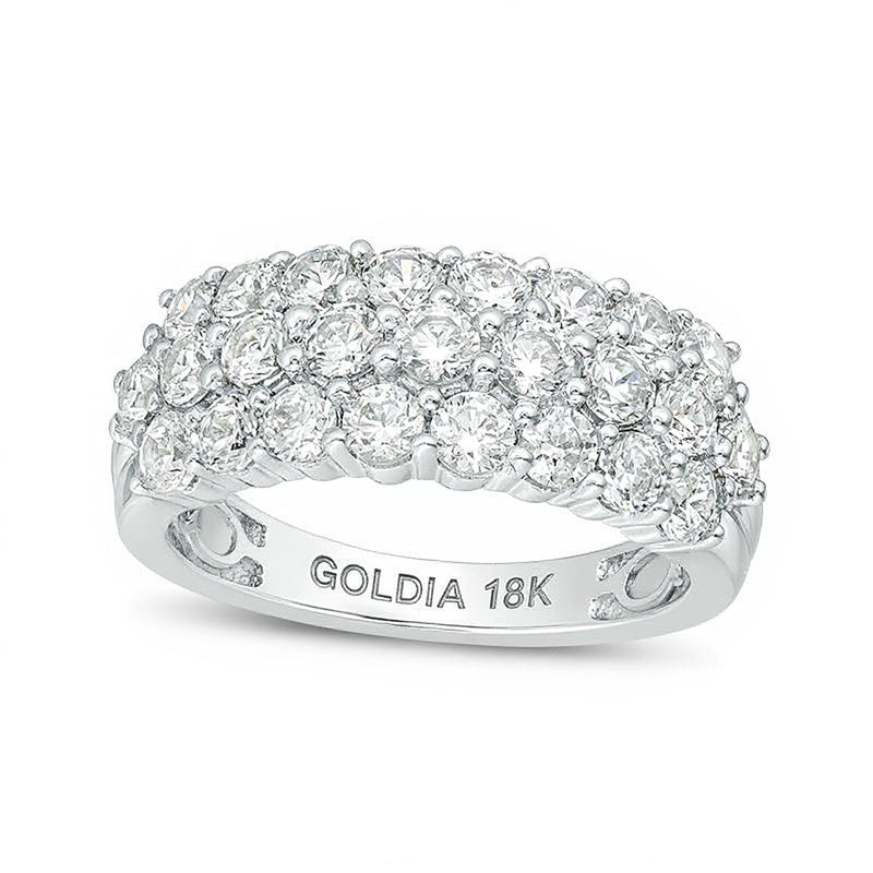 Mehrreihiger Ring mit Diamanten 2.0 ct. Gesamtgewicht in 18K Weißgold