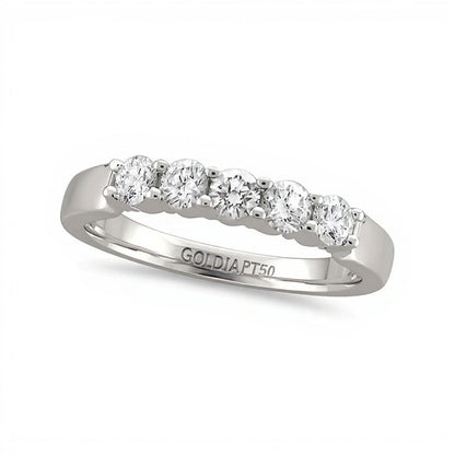 0.5 CT. TW Diamant Fünfstein-Ring in Platin