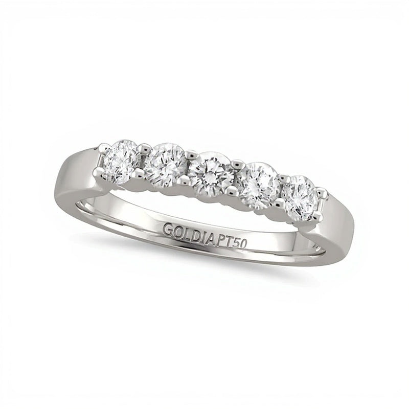 0.5 CT. TW Diamant Fünfstein-Ring in Platin