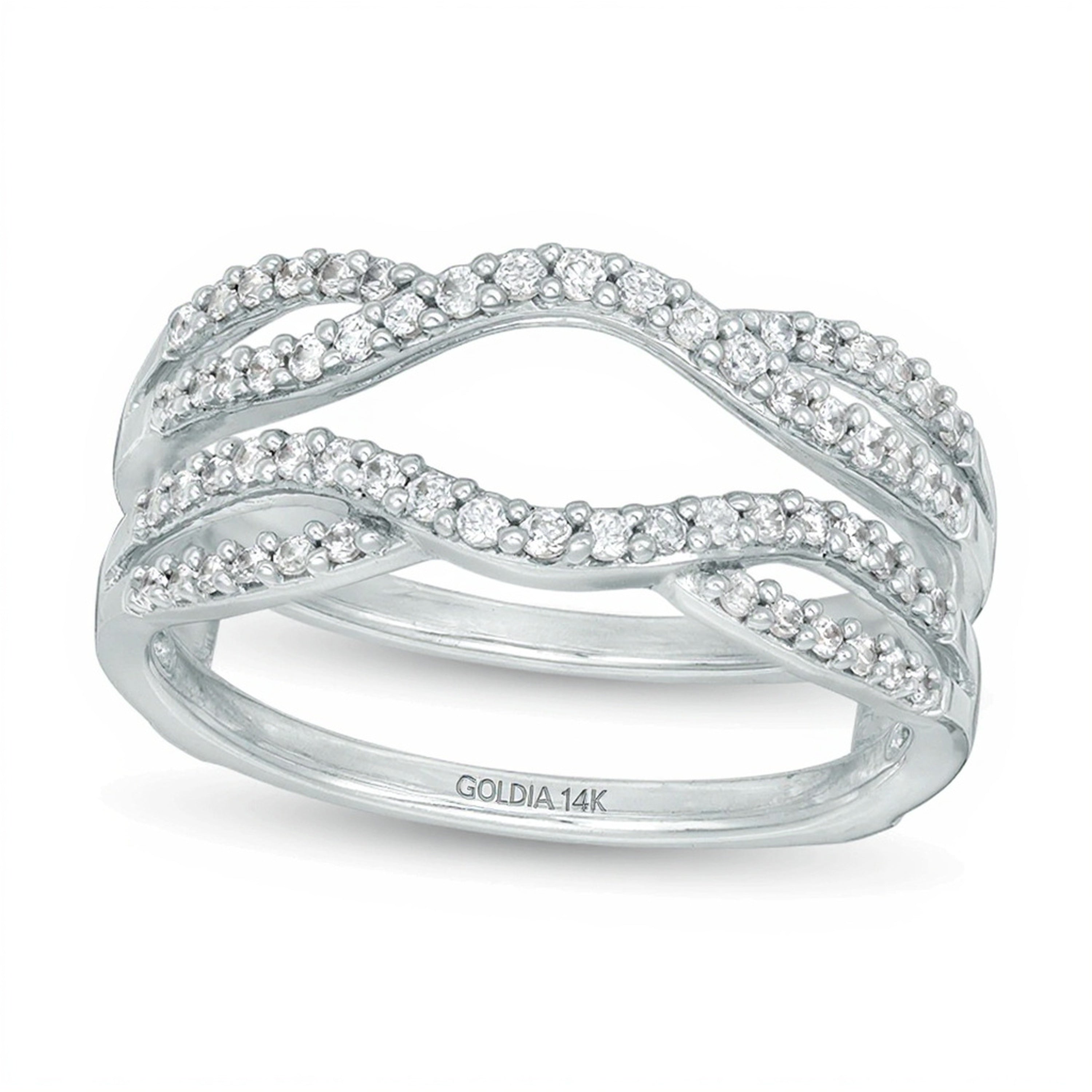 0.33 ct. Gesamtgewicht Diamant Split-Shank Solitär-Enhancer Ring in 14K Weißgold