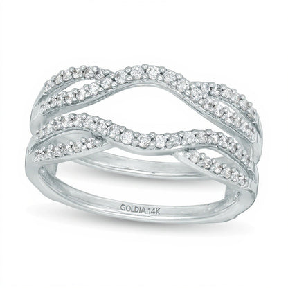 0.33 ct. Gesamtgewicht Diamant Split-Shank Solitär-Enhancer Ring in 14K Weißgold