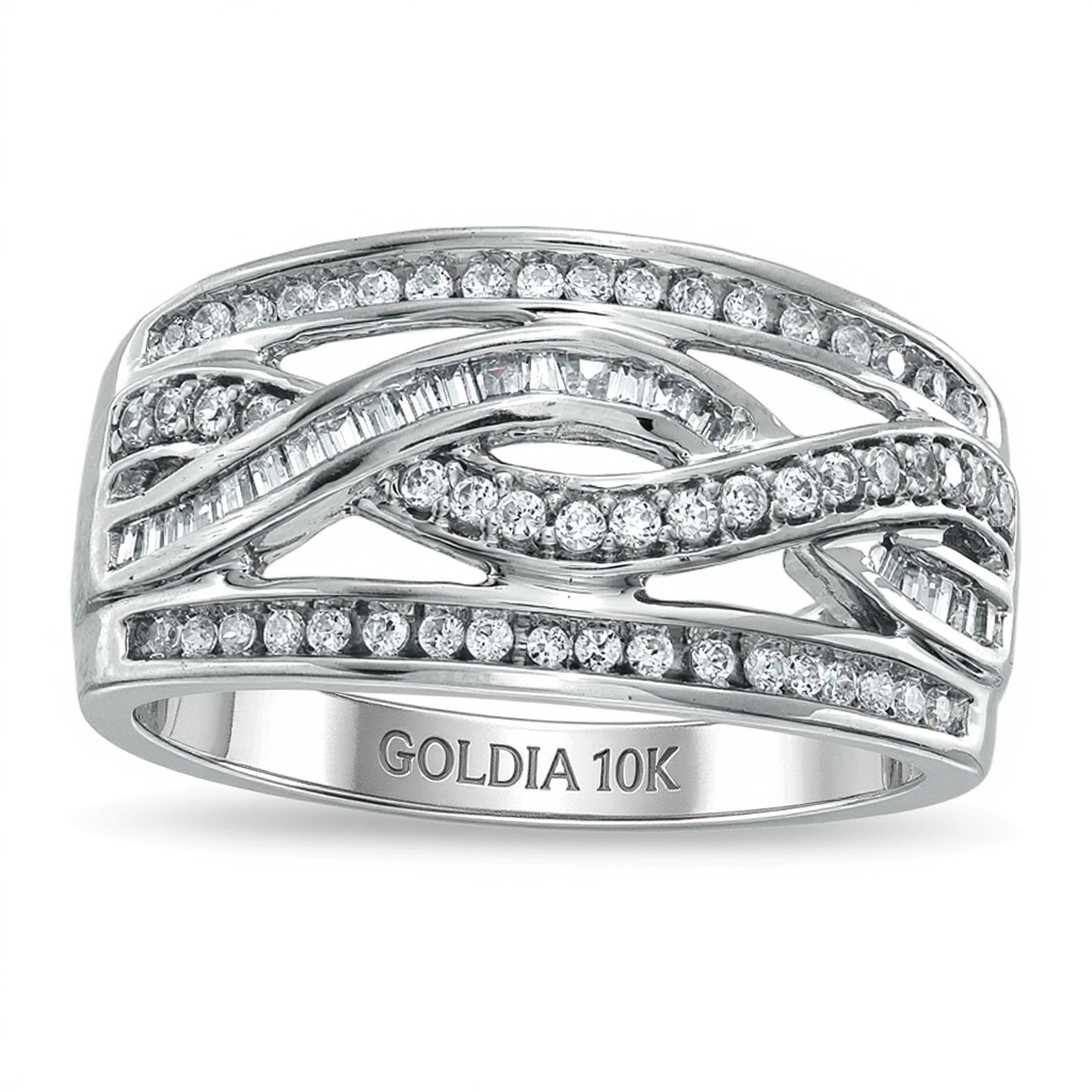 0.38 ct. Gesamtgewicht Diamant Infinity-Ring in 10K Weißgold