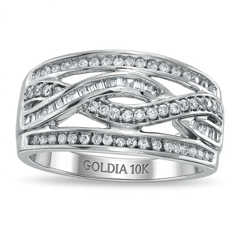 0.38 ct. Gesamtgewicht Diamant Infinity-Ring in 10K Weißgold