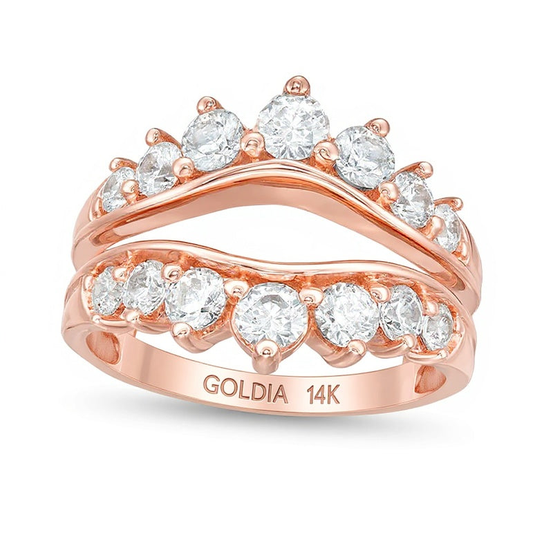 1.5 CT. Gesamtgewicht Diamant-Ring Solitär-Enhancer aus 14K Roségold