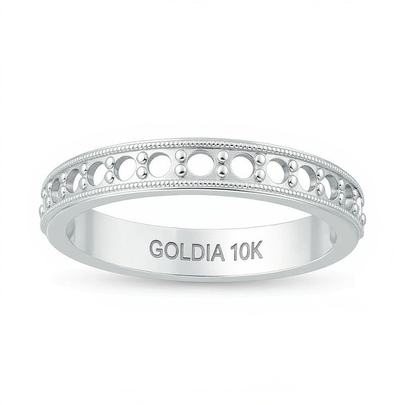 0.38 ct. Gesamtgewicht Diamant Ehering im Vintage-Stil in 10K Weißgold
