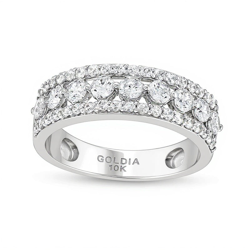 Ring mit Diamanten 1.0 ct. Gesamtgewicht in 10K Weißgold