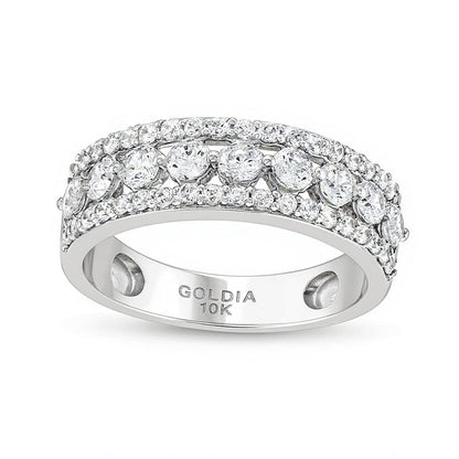 Ring mit Diamanten 1.0 ct. Gesamtgewicht in 10K Weißgold
