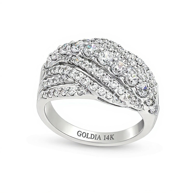 1.5 ct. Gesamtgewicht Labordiamant Fashion Ring in 14K Weißgold (F/SI2)