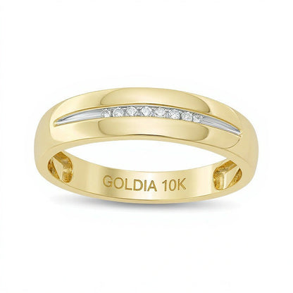 0.05 ct. Gesamtgewicht Diamant Ehering in 10K Gelbgold für Damen