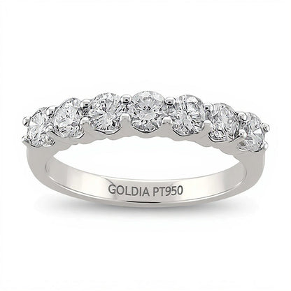 Ring mit Diamanten 1.0 CT. TW im Kanal, sieben Steine, in Platin