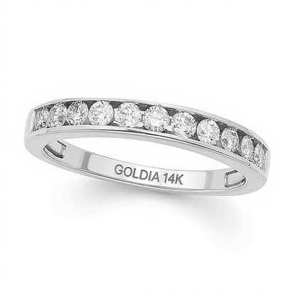 Memoire-Ring mit 0.5 CT. Gesamtgewicht Diamanten in 14K Weißgold (I/I1)