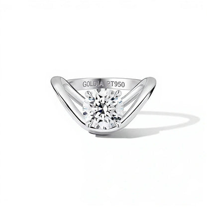 Solitär-Verlobungsring mit Labordiamant, 3.0 ct. Gesamtgewicht, rund, weiß, in Platin (F/VS2)